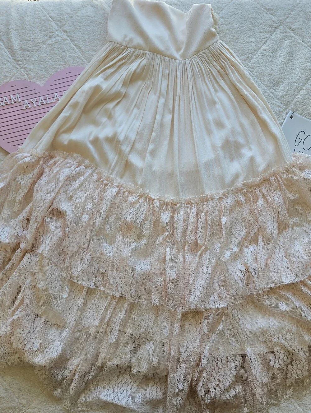 Joyfolie Catrin Dress in White Girls' Sleeveless Lace Trim Party Dress Size 7